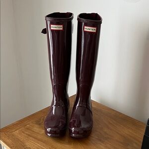 Hunter Women's Dark Red Rain Boots